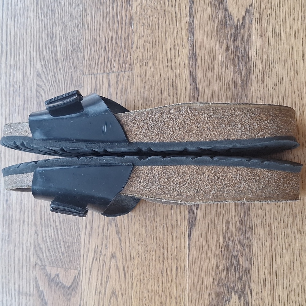 Birkenstock Madrid Patent Leather Slide Sandals 8 - Picture 3 of 9